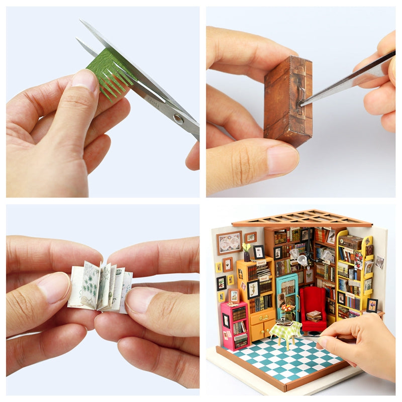 DIY Miniature Dollhouse Sam's Study Library
