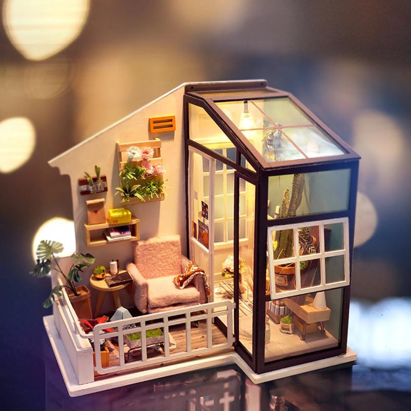 DIY Miniature Dollhouse Balcony "Balcony Daydreaming" - Miniature Owl
