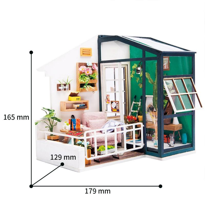 DIY Miniature Dollhouse Balcony "Balcony Daydreaming" - Miniature Owl