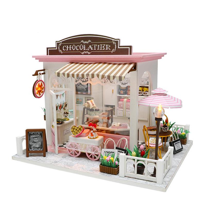 Miniature Dollhouse Chocolate Shop "Bella's Chocolatier" (with case cover option) - Miniature Owl
