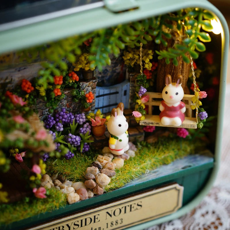 Miniature Tin Box Theatre "Countryside Notes" - Miniature Owl