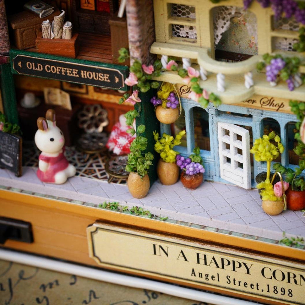 Miniature Tin Box Theatre "In a Happy Corner" - Miniature Owl