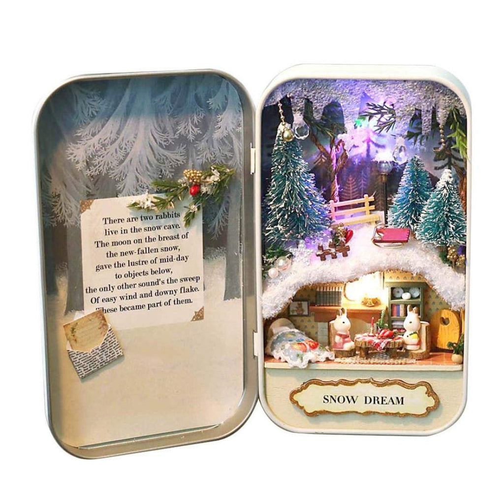 Miniature Tin Box Theatre "Snow Dream" - Miniature Owl
