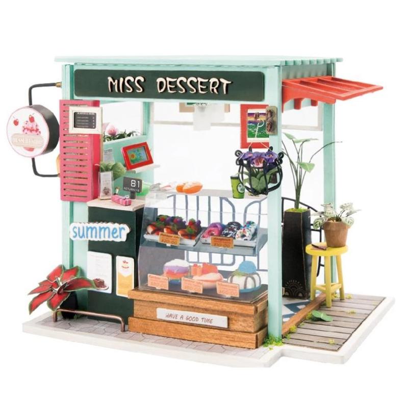 Miniature Dollhouse Dessert Shop "Miss Dessert Parlour" - Miniature Owl