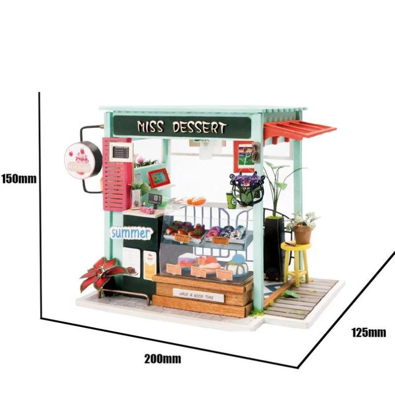 Miniature Dollhouse Dessert Shop "Miss Dessert Parlour" - Miniature Owl