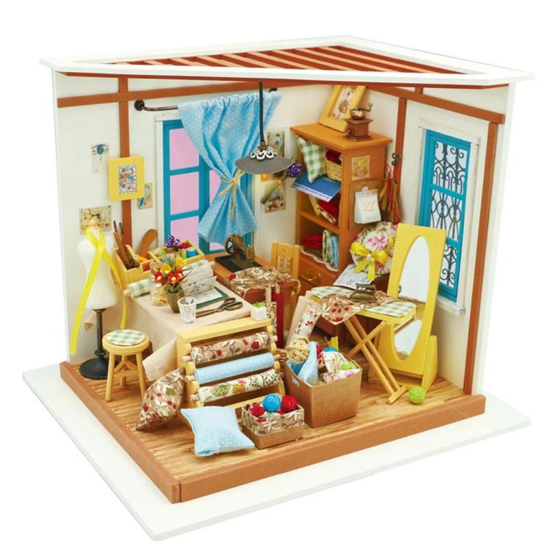 Miniature Dollhouse Tailor Shop "Lisa's Designs" - Miniature Owl