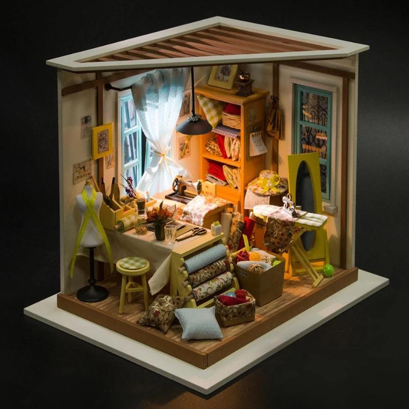 Miniature Dollhouse Tailor Shop "Lisa's Designs" - Miniature Owl