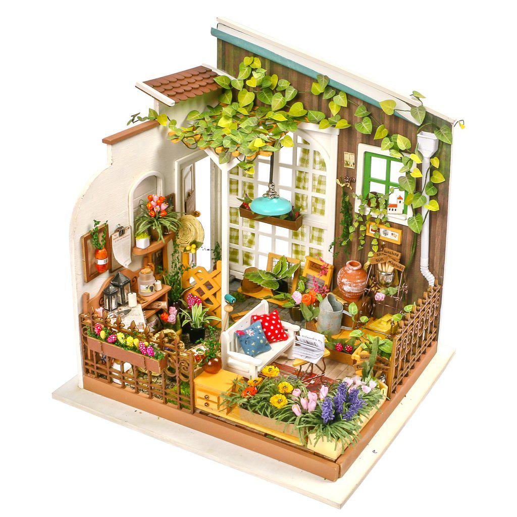 Miniature Dollhouse Garden "Miller's Flower Garden" - Miniature Owl