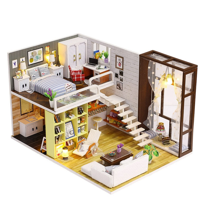 Miniature Dollhouse Loft Apartment "Chic City" - Miniature Owl