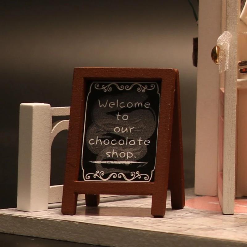 Miniature Dollhouse Chocolate Shop "Bella's Chocolatier" (with case cover option) - Miniature Owl