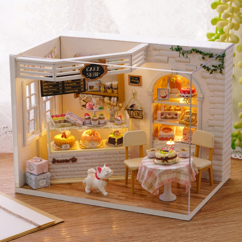Miniature Dollhouse Bakery with FREE Case Cover "Cake Diary" - Miniature Owl