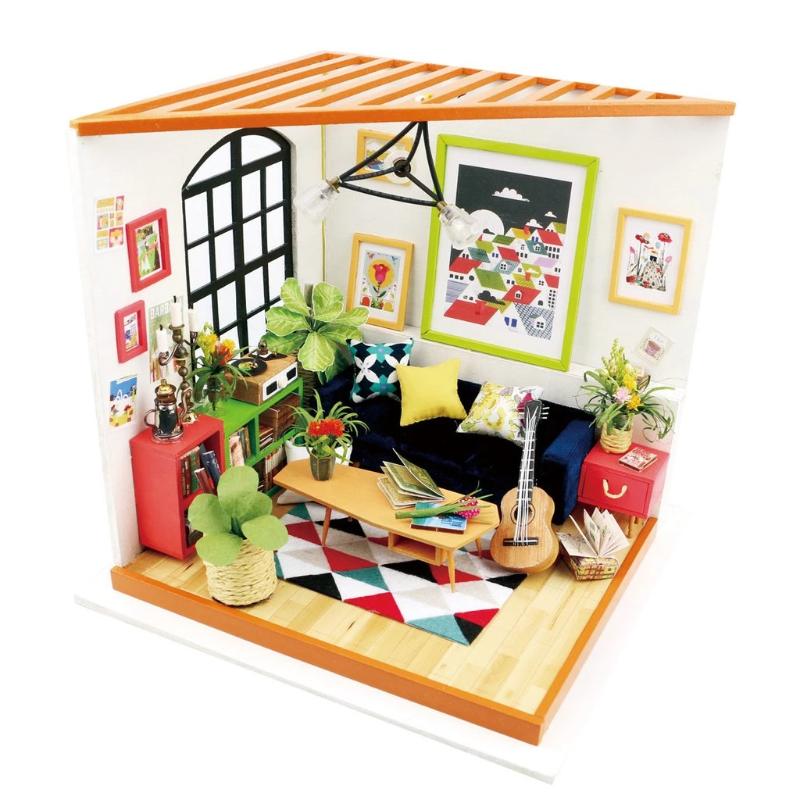 Miniature Dollhouse Living Room "Locus's Sitting Room" - Miniature Owl