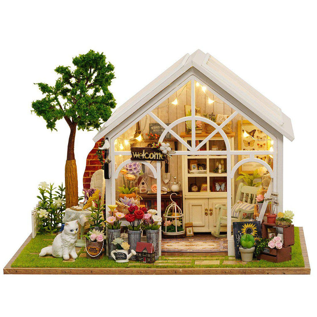 Miniature Dollhouse Rose Garden Collection "Romantic Greenhouse" (with case cover option) - Miniature Owl