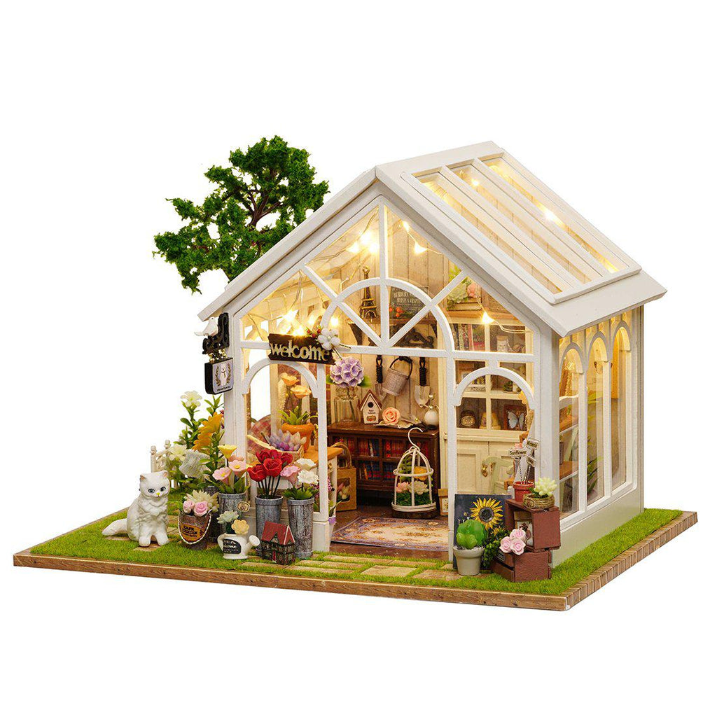 Miniature Dollhouse Rose Garden Collection "Romantic Greenhouse" (with case cover option) - Miniature Owl