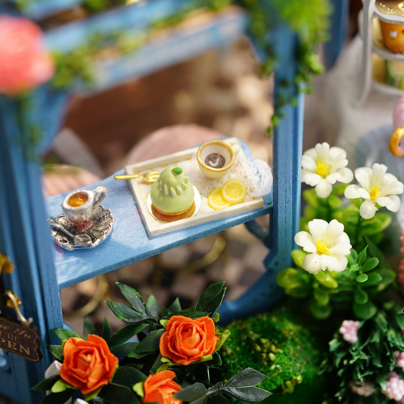 Miniature Dollhouse Rose Garden Collection "Rose Garden Tea House" (with case cover option) - Miniature Owl