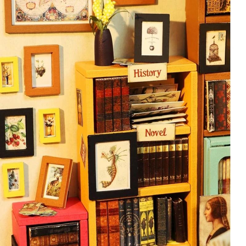 Miniature Dollhouse Bookstore "Sam's Bookstore" - Miniature Owl